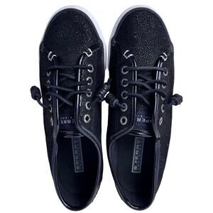 Sperry Top-Sider Seacoast Black Caviar Slip-On Leather Sneaker, Wm's 7